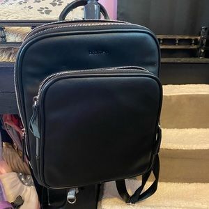 Black leather back pack
